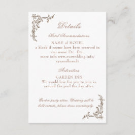 Rococo Florentine monochrome monogram Informatiekaartje