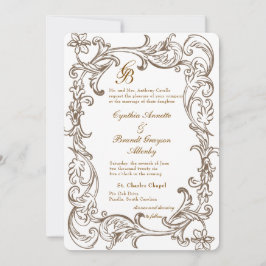 Rococo Florentine monochrome monogram Kaart