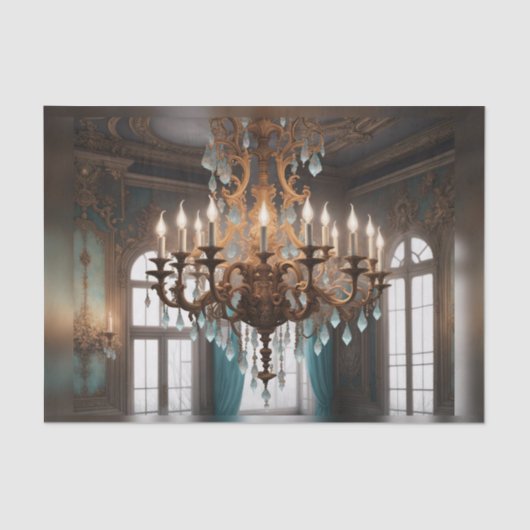 Rococo Franse kroonluchter Decoupage Papier 1 (Voorkant)