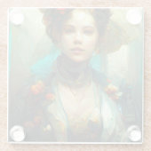 Rococo Future Sci-Fi Fantasy Glazen Onderzetter (Achterkant)