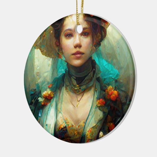 Rococo Future Sci-Fi Fantasy Keramisch Ornament (Links)