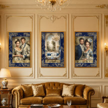 Rococo Glamour & Allure Blauwe Decoupage 1
