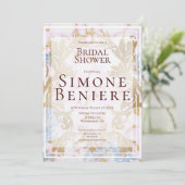 Rococo Gold Filigree Invitation de douche nuptiale (Debout devant)