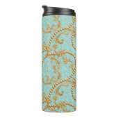 Rococo golden elements seamless pattern. Gold text Thermosbeker (Geroteerd rechts)