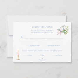 Rococo Hand Painted Wedding RSVP Kaartje
