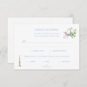 Rococo Hand Painted Wedding RSVP Kaartje (Voorkant / Achterkant)