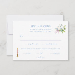 Rococo handgeschilderd huwelijk RSVP kaartje