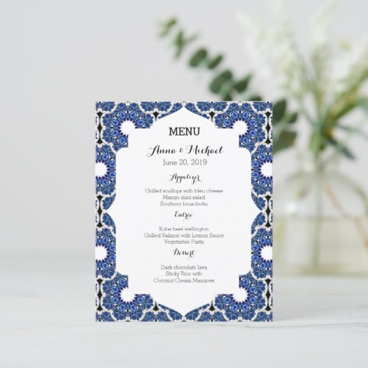 Rococo Indigo beau menu Mariage bleu (Debout devant)