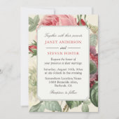 Rococo Inspo botanische bloemen bruiloft Kaart (Voorkant)