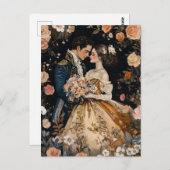 Rococo Koppel Romantische Trouw Verlovingsgelukwen Briefkaart (Voorkant / Achterkant)