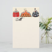 ROCOCO LADİES MODE COSTUME DESIGNER MONOGRAM BRIEFPAPIER (Staand voorkant)