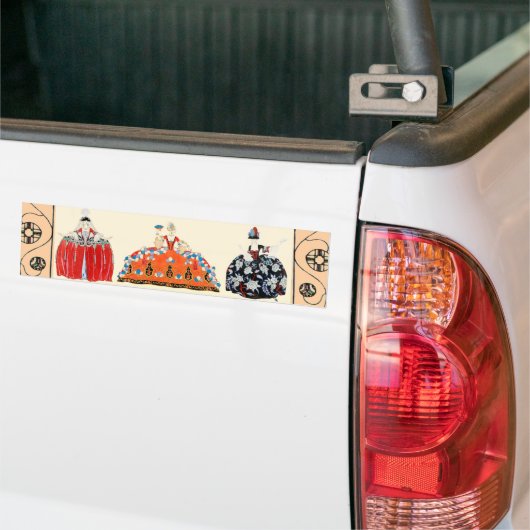ROCOCO LADY ART DECO BEAUTY MODE COSTUME ONTWERP BUMPERSTICKER (Op Truck)
