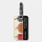 ROCOCO LADY ART DECO MODE COSTUME MONOGRAM BAGAGELABEL (Achterkant verticaal)