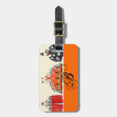 ROCOCO LADY ART DECO MODE COSTUME MONOGRAM BAGAGELABEL (Voorkant verticaal)