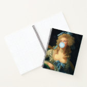 Rococo Lady met Blue Bubblegum spiraal Notitieboek (Binnen)