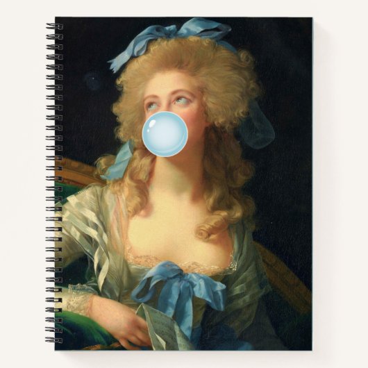 Rococo Lady met Blue Bubblegum spiraal Notitieboek (Voorkant)