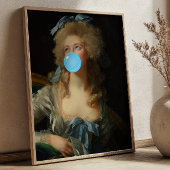 Rococo Lady met Bubblegum Altered Art Print