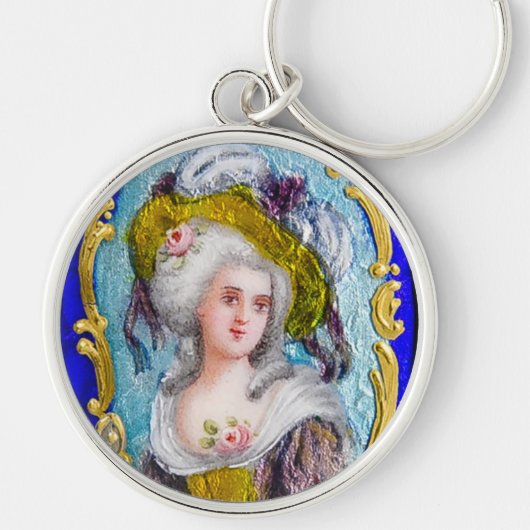 ROCOCO LADY MET PINKROSES SLEUTELHANGER (Voorkant)
