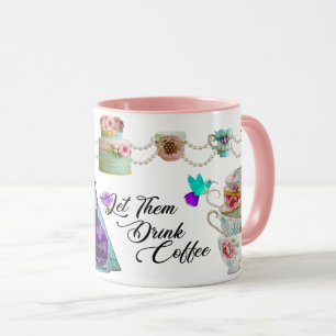 Rococo Marie Antoinette laat hen koffie Drinken Mok