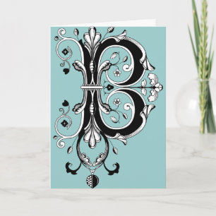 Rococo-monogram letter B Notitiekaartje
