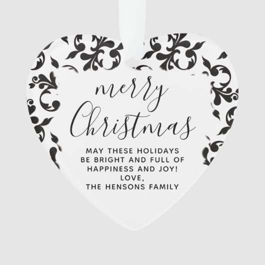 Rococo noir et blanc Joyeux Noël Script (devant)