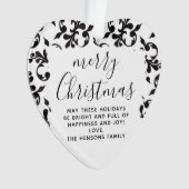 Rococo noir et blanc Joyeux Noël Script (devant)