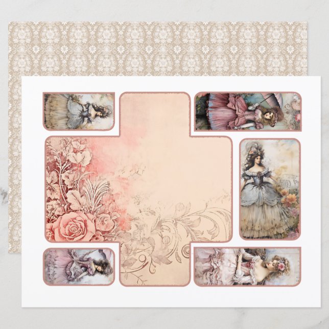 Rococo Opvouwbare Folio Cuttable Scrapbook Papier (Voorkant / Achterkant)