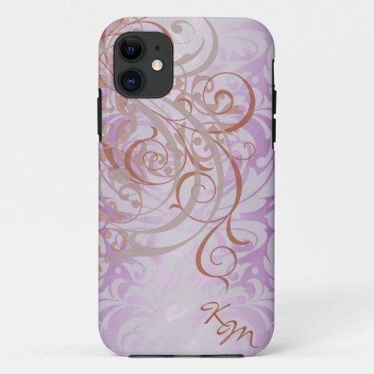 Rococo Oranje Monogram Barely Daar Hoesje (Achterkant)