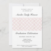 Rococo Pink Afstuderen Foto Afstuderen Uitnodiging (Achterkant)