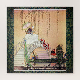 Rococo Princess loopt in een sprookjestuin Legpuzzel