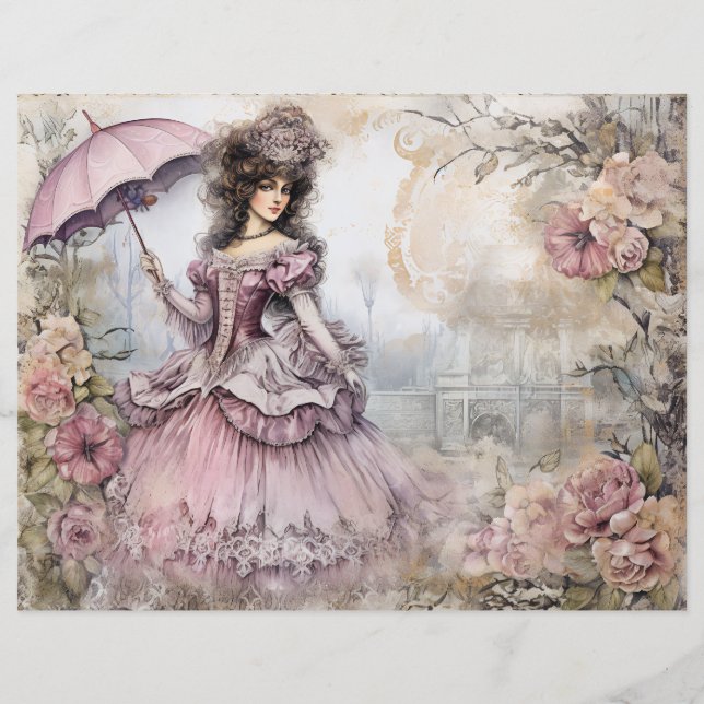 Rococo Prinses Scrapbook Papier (Achterkant)