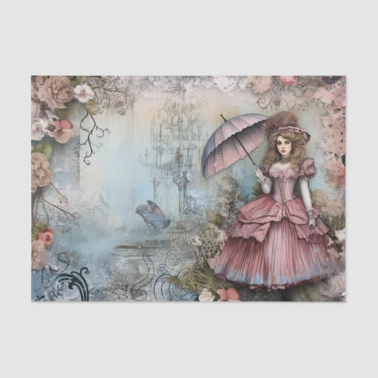 Rococo Prinses Weefsel Pagina Tissuepapier (Voorkant)