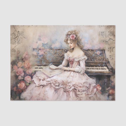 Rococo Prinses Weefsel Pagina Tissuepapier (Voorkant)