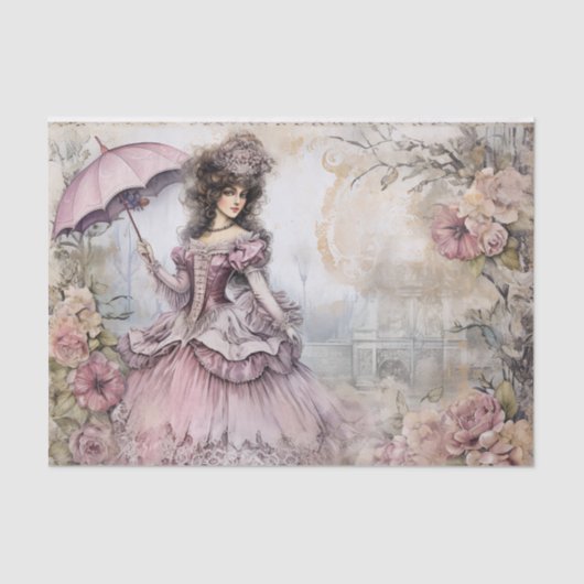 Rococo Prinses Weefsel Pagina Tissuepapier (Voorkant)