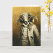 Rococo Ram Greetings Kaart (Gele Bloem)