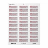 Rococo Red Scroll Damask-adreslabel Etiket (Full Sheet)
