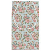 Rococo Revival Cherub Floral Toile Wrapping Paper Klein Cadeauzakje (Achterkant)