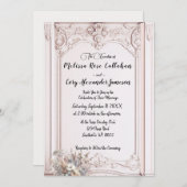 Rococo Revival Ornate Formé Faire-part de mariage (Devant / Derrière)