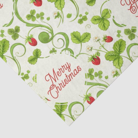 Rococo Revival Wild Strawberry & Clover Custom Tissuepapier (Detail)