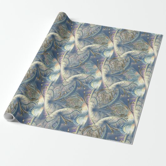 Rococo Rich Pattern-ontwerp met Gold Relief Cadeaupapier (Uitgerold)