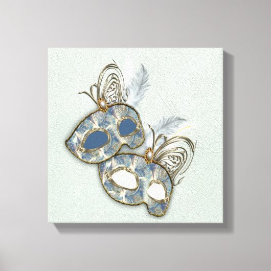 Rococo Rich Pattern-ontwerp met maskers Canvas Afdruk (Voorkant)