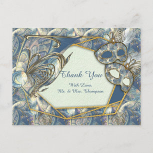 Rococo Rijk Romantisch Goud Reliëfs & Maskers Briefkaart