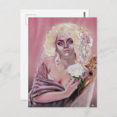 Rococo Roses Belle carte postale fille (Devant / Derrière)