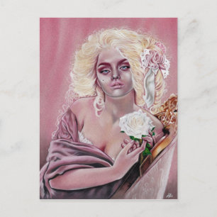 Rococo Rozen Mooi meisje briefkaart