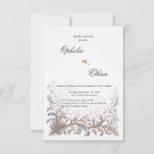 Rococo sierlijke bloemenbruiloft uitnodiging (Voorkant)
