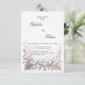 Rococo sierlijke bloemenbruiloft uitnodiging (Staand voorkant)