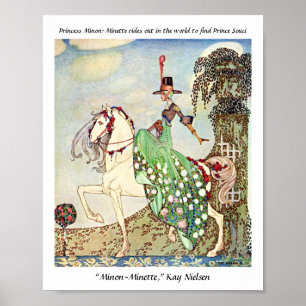 Rococo sprookje prinses horseback poster