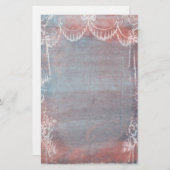Rococo Style French Blue & Pink Briefpapier (Voorkant / Achterkant)