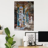 Rococo-Style Library Interior Poster (Thuiskantoor)