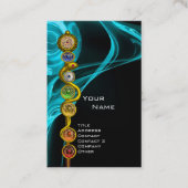 ROD ASCLEPIUS,7 CHAKRAS YOGA LOTUS POSE Blue Visitekaartje (Voorkant)